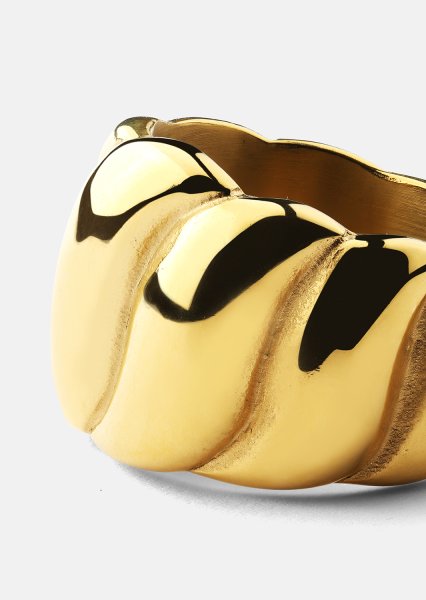 Ring Bold Wave - 18K Gullbelagt