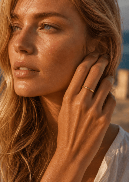 Ring Facet Gleam - 18k Gullbelagt