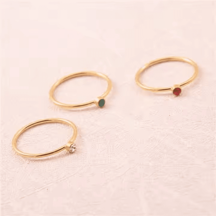 Trinity Prisma Ring - 18k Gullbelagt