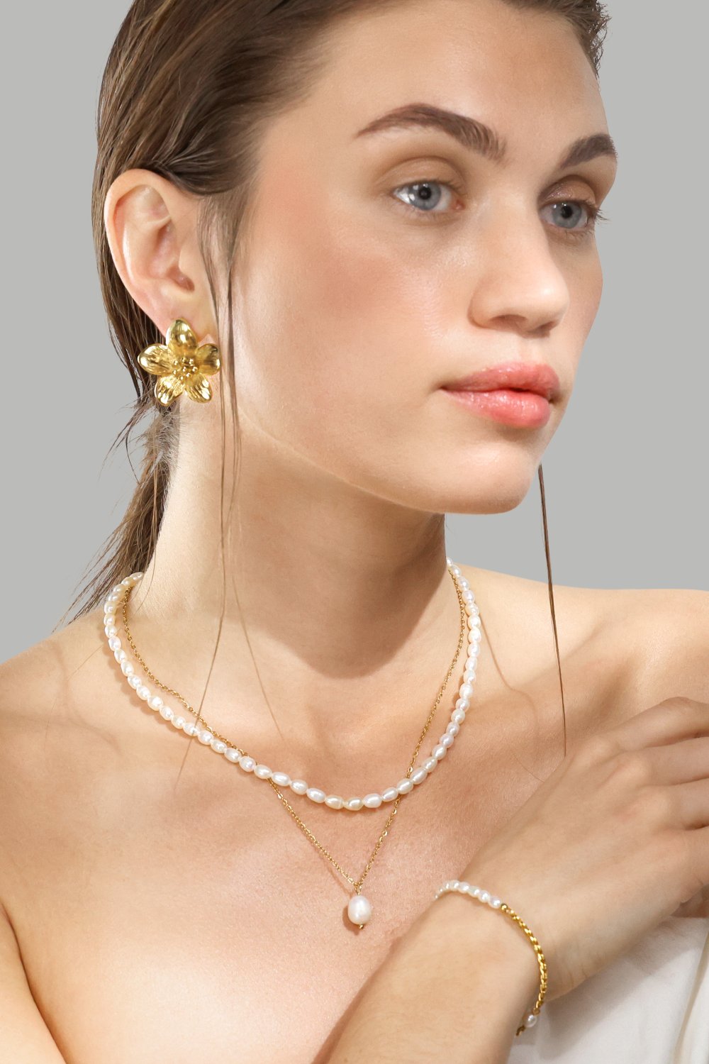  Øredobber Flora Shine – 18k Gold Plated