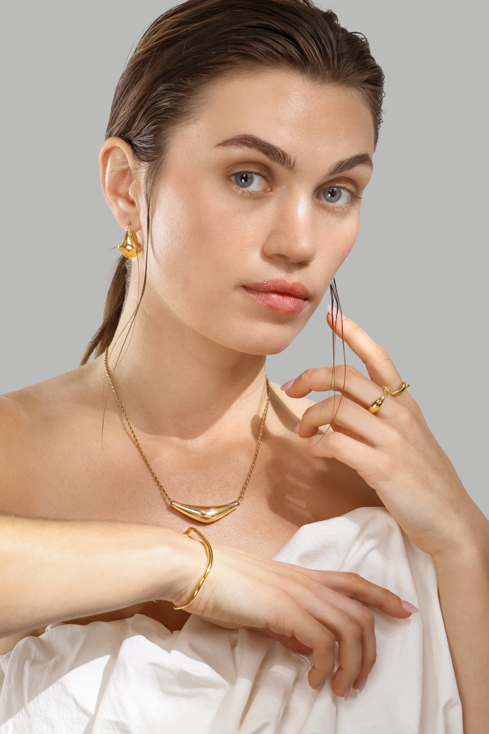 Øredobber Glow Hoop – 18k Gullbelagte