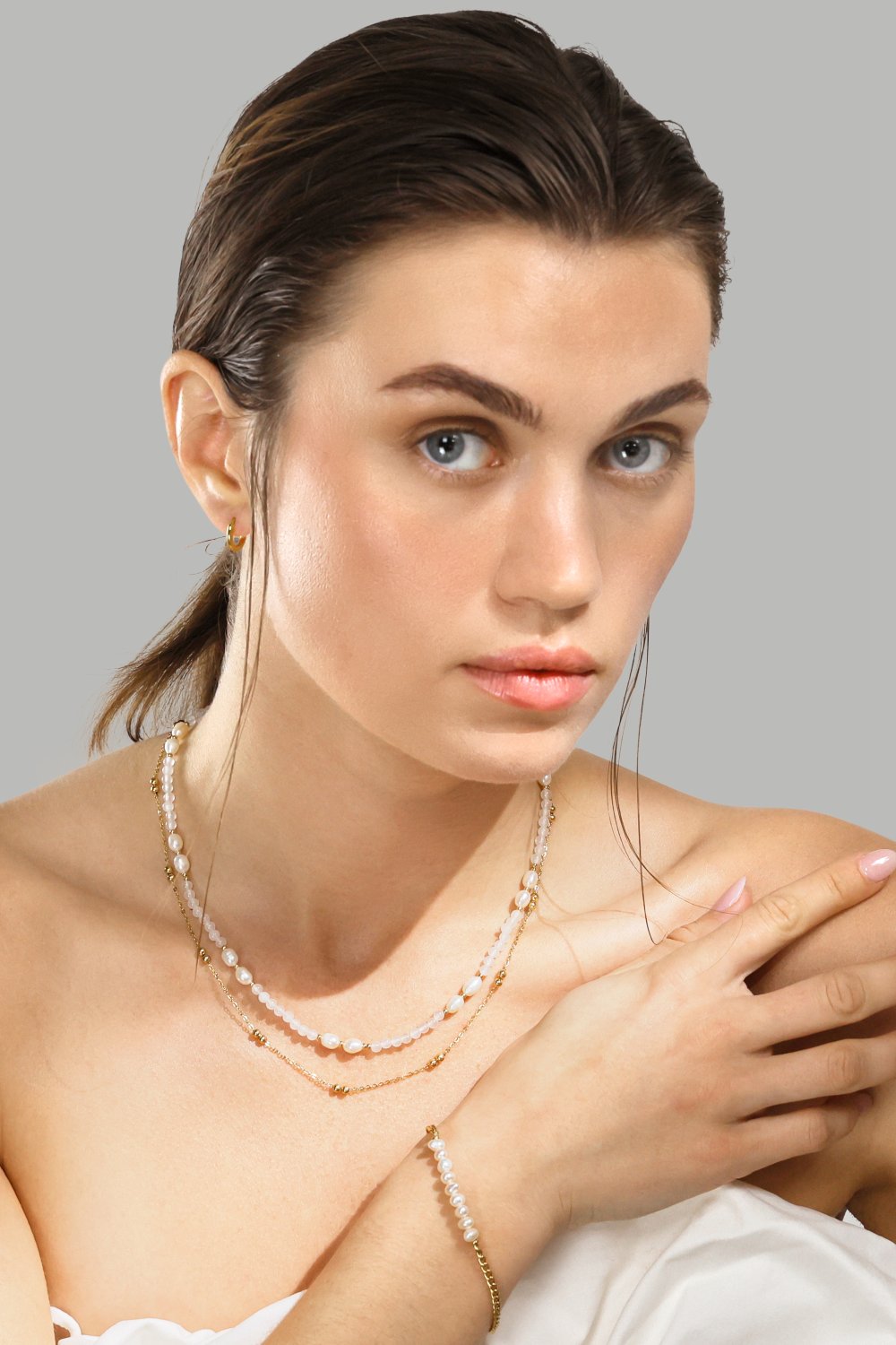 Armbånd Golden Pearl Chain - 18k Gold Plated