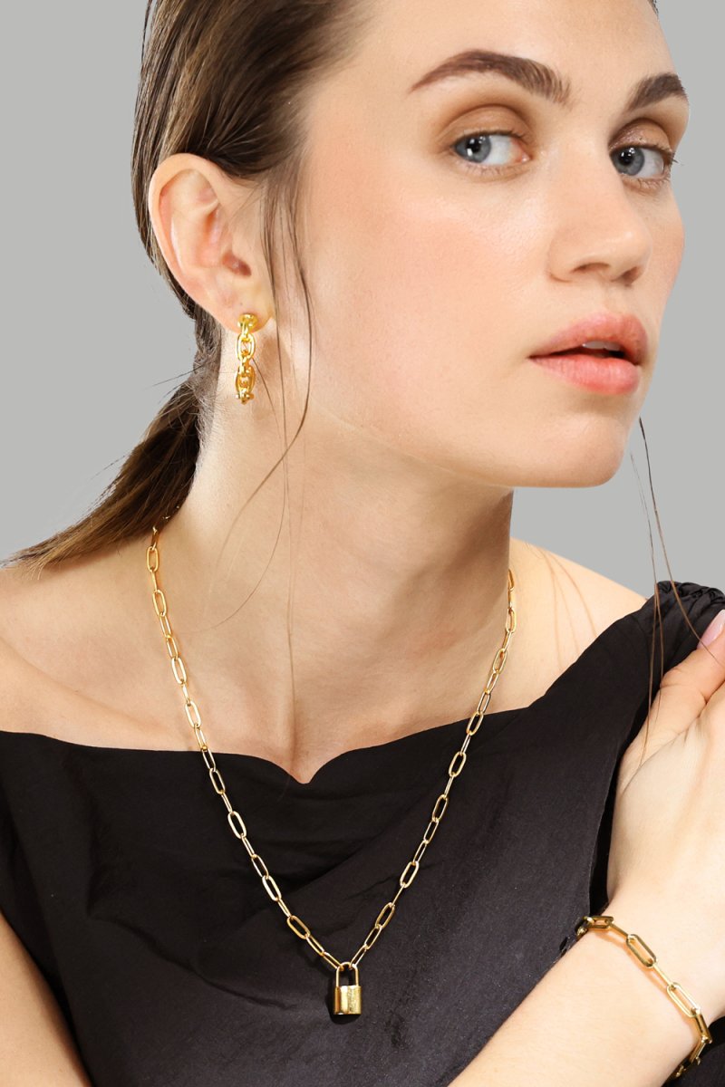 Halskjede Golden Lock – 18k Gullbelagt