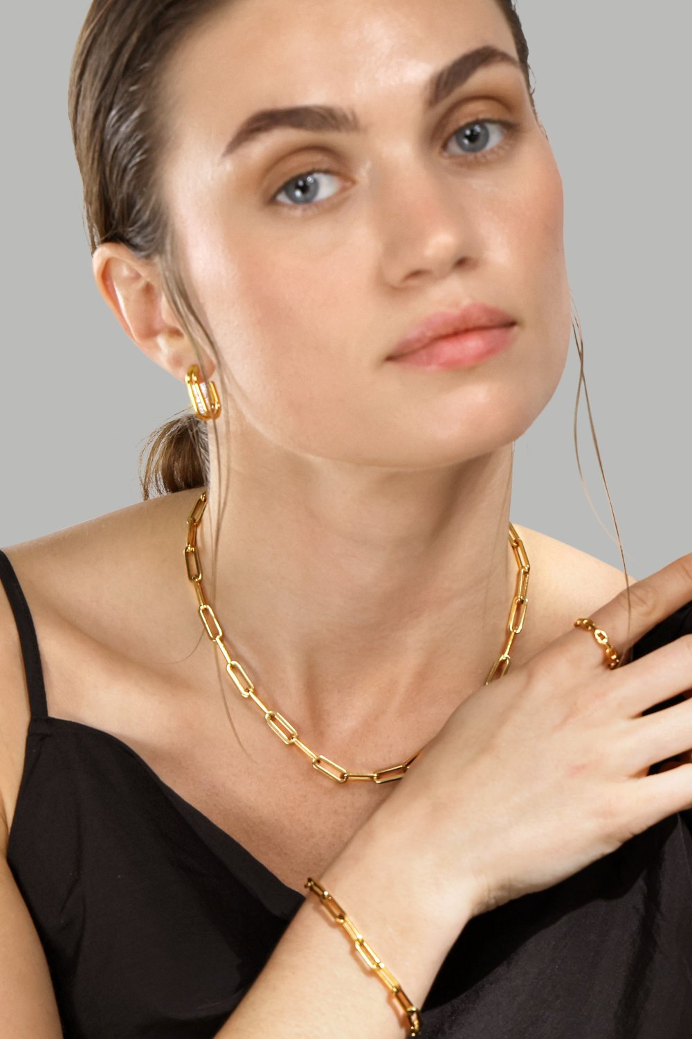 Øredobber Loop Duo – 18k Gullbelagte