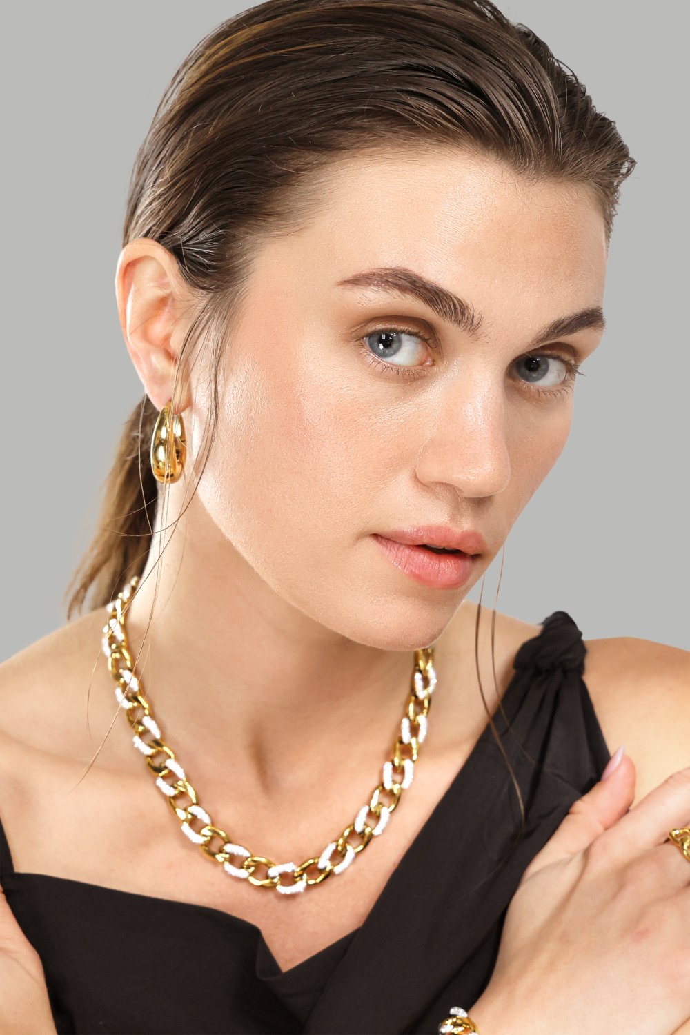 Øredobber Bold Curve – 18k Gullbelagte