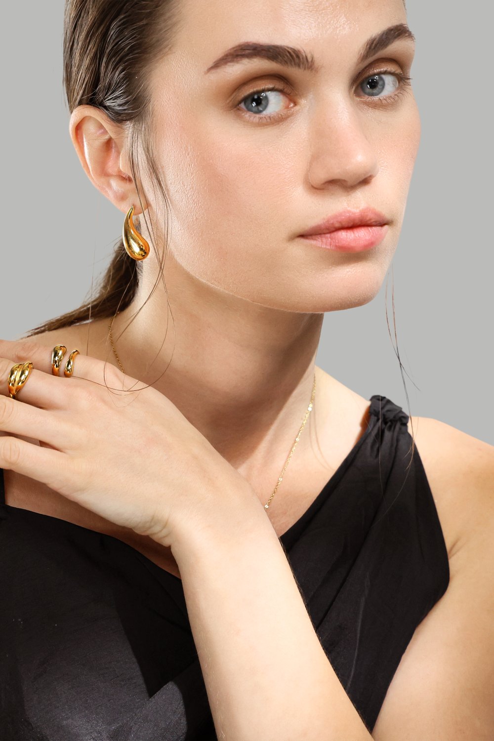  Øredobber Skulpturala Droppar – 18k Gold Plated