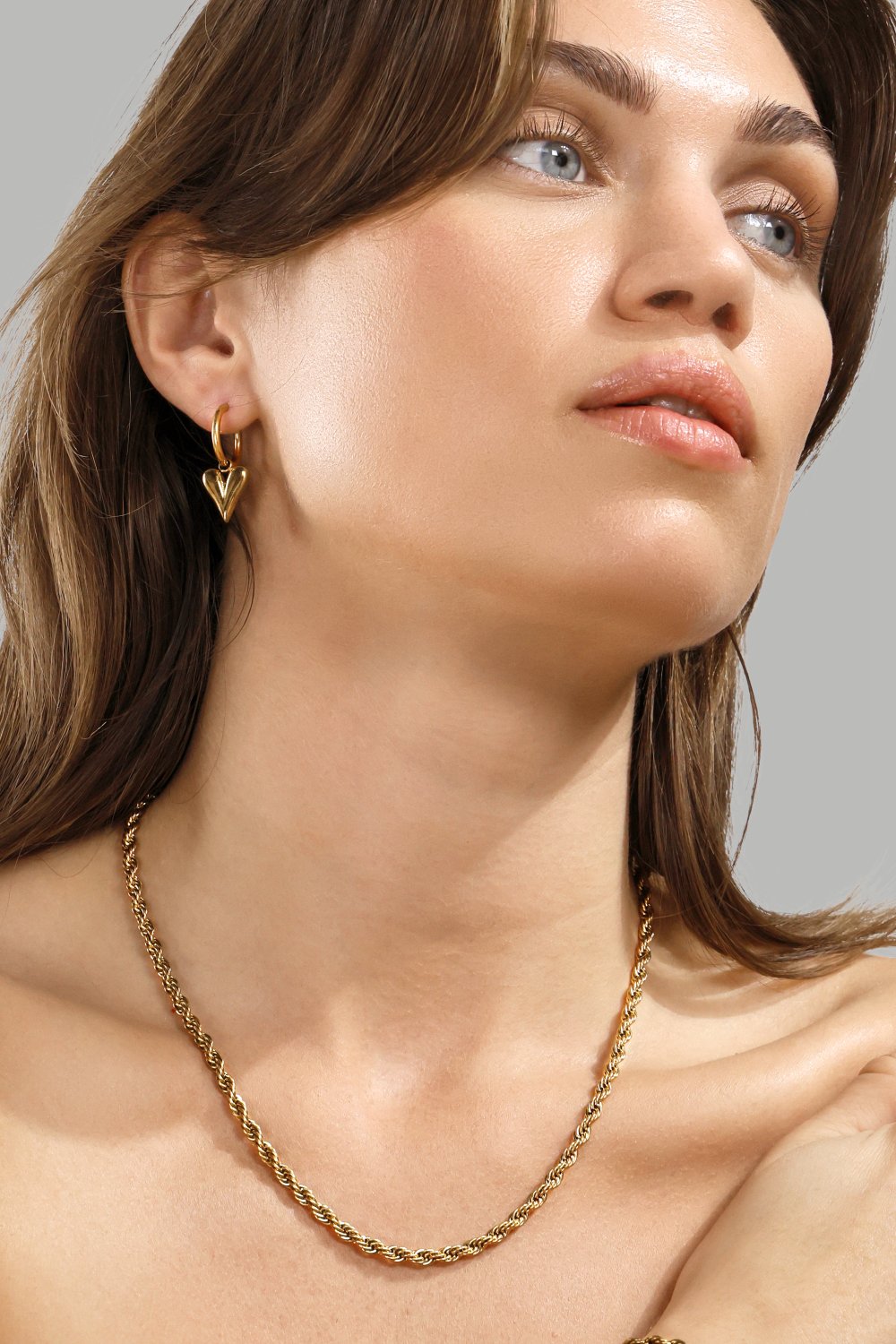 Øredobber Heart Drop - 18k Gold Plated