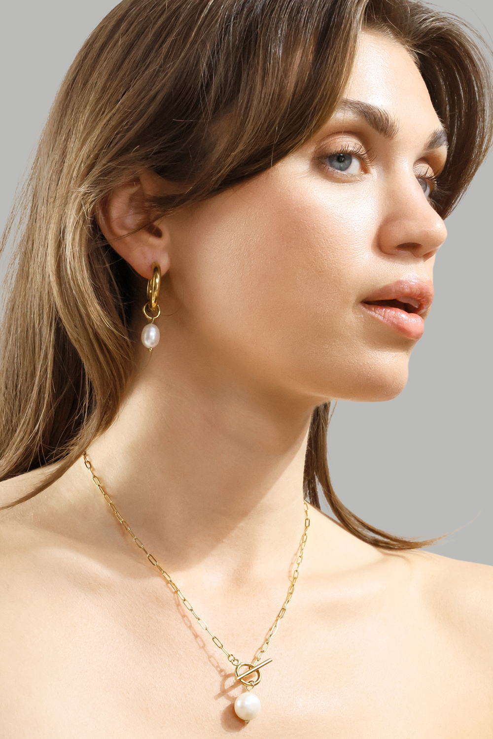 Øredobb Pearl Drop - 18k Gold Plated