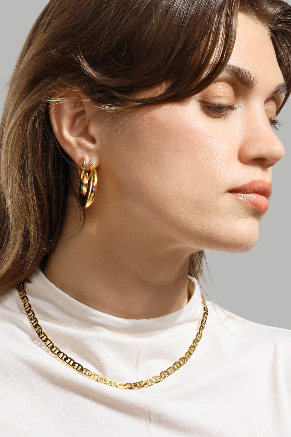 Øredobb Shine Hoops - 18k Gullbelagt
