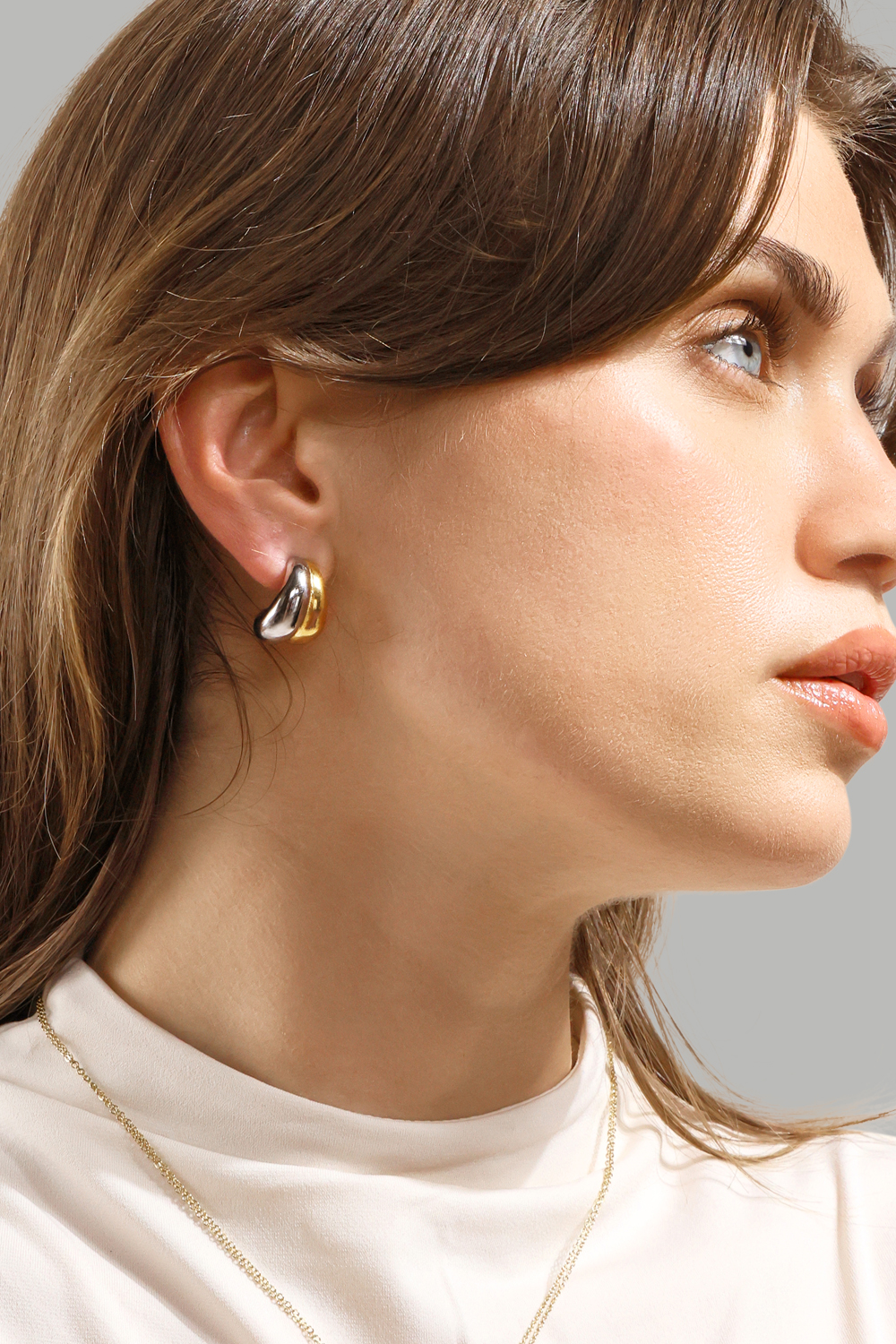  Ørepynt Dual Wave - 18k Gold Plated