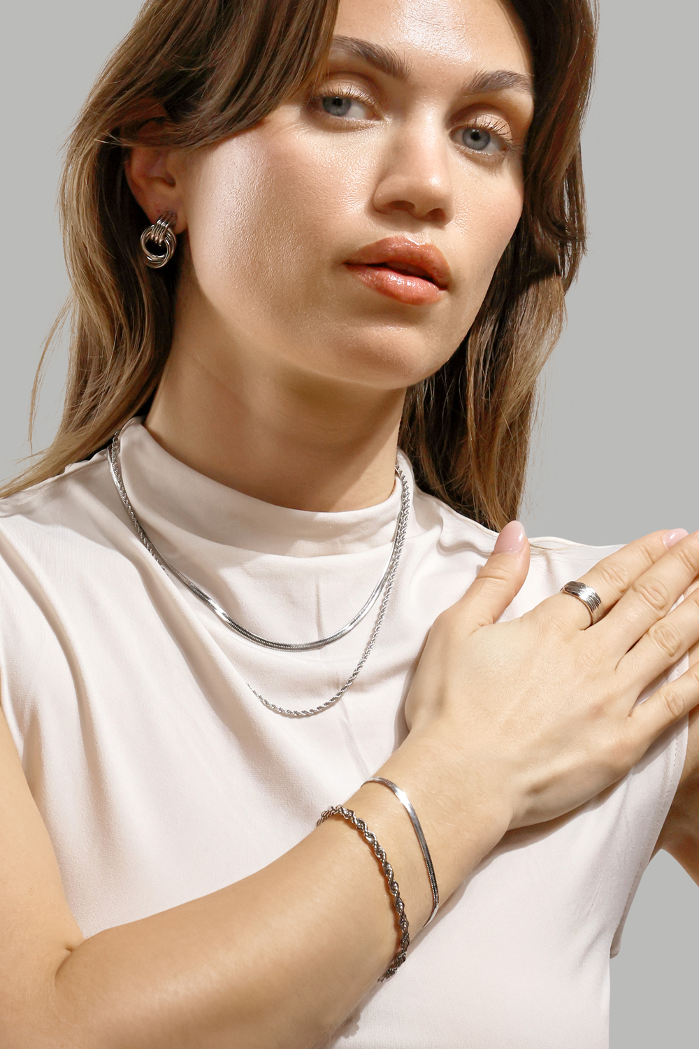  Ørepynt Unity Loop - Silver Plated