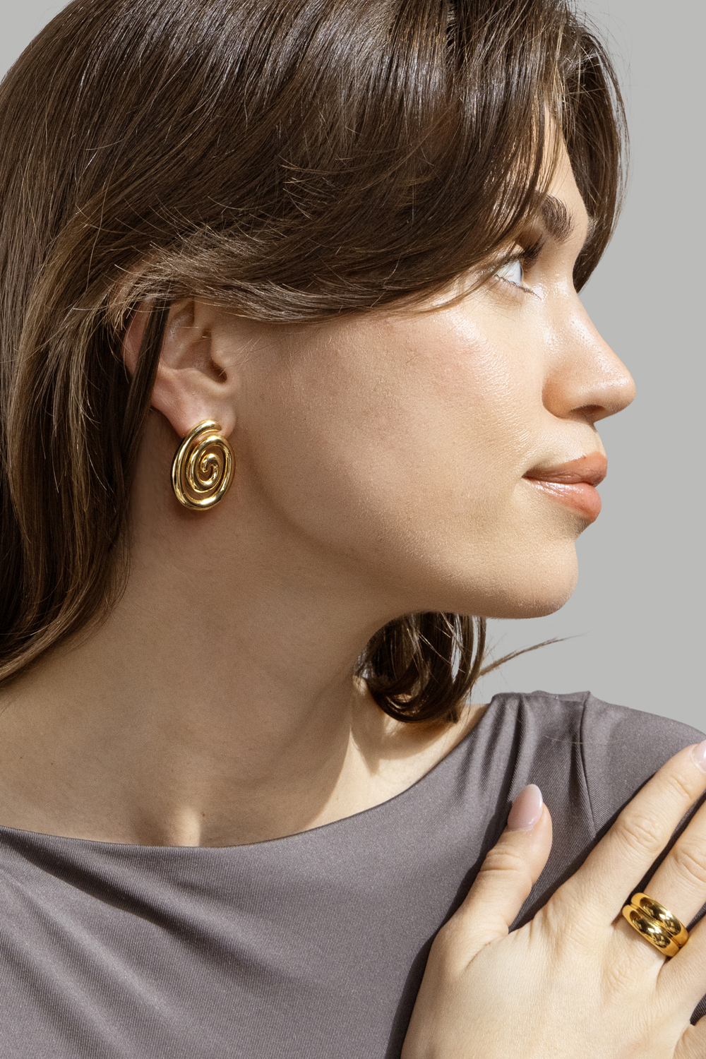 Resin Ørepynt - 18k Gold Plated