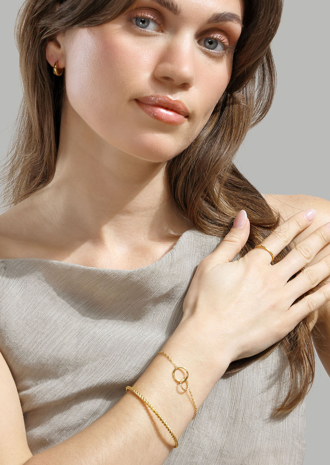 Armbånd Duo Rings - 18k Gullbelagt