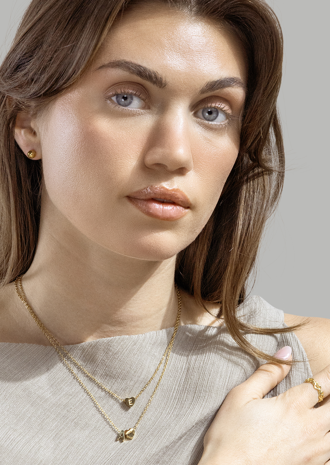 Halskjede Heart Letter A-N - 18k Gold Plated