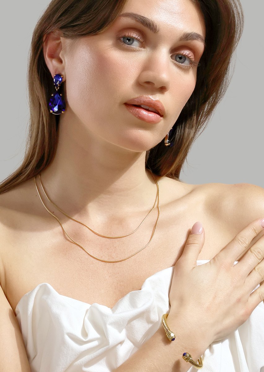Azulora Blue Øredobber – 18k Gullbelagte