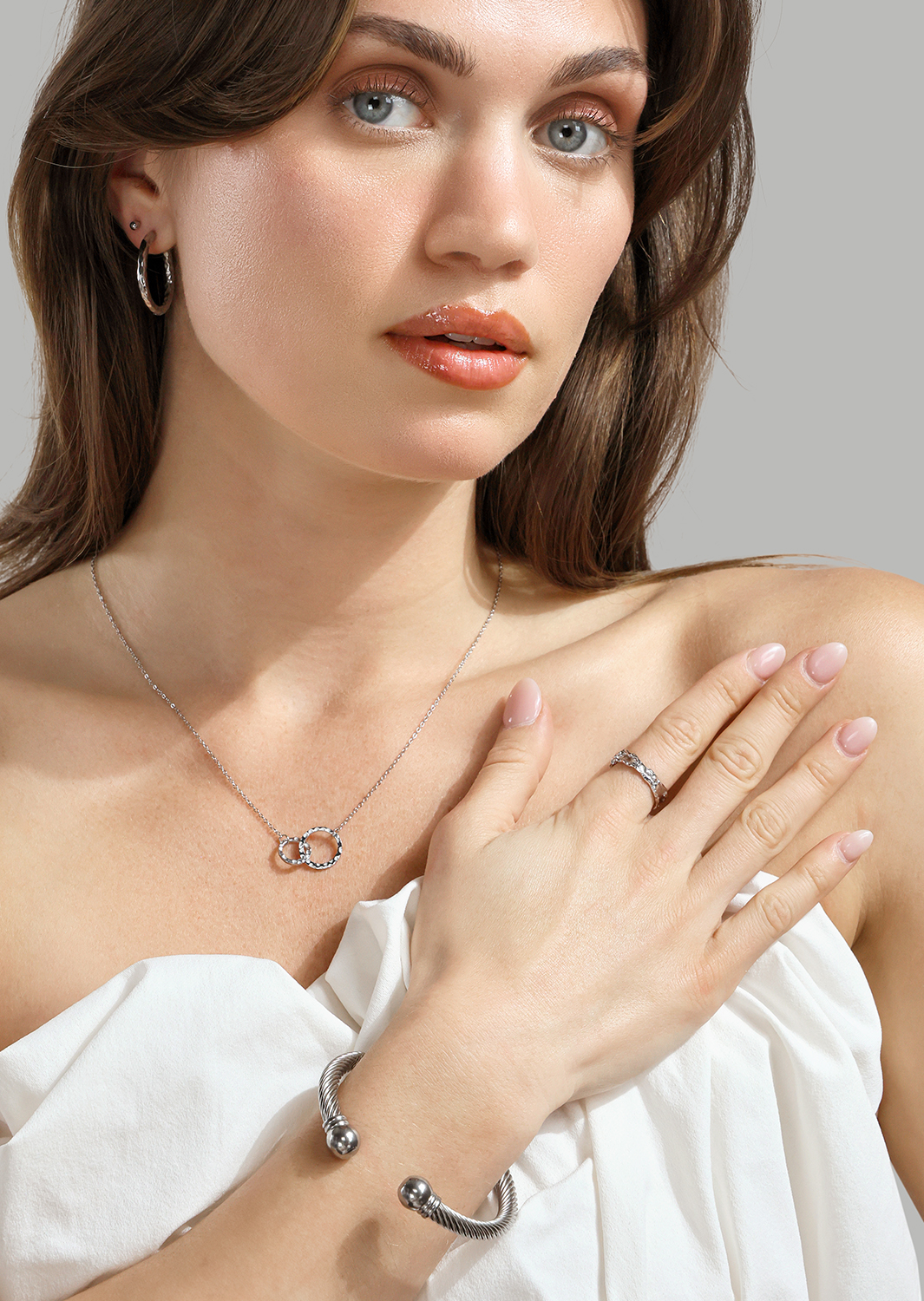 Ring Raw Texture - Silver Plated