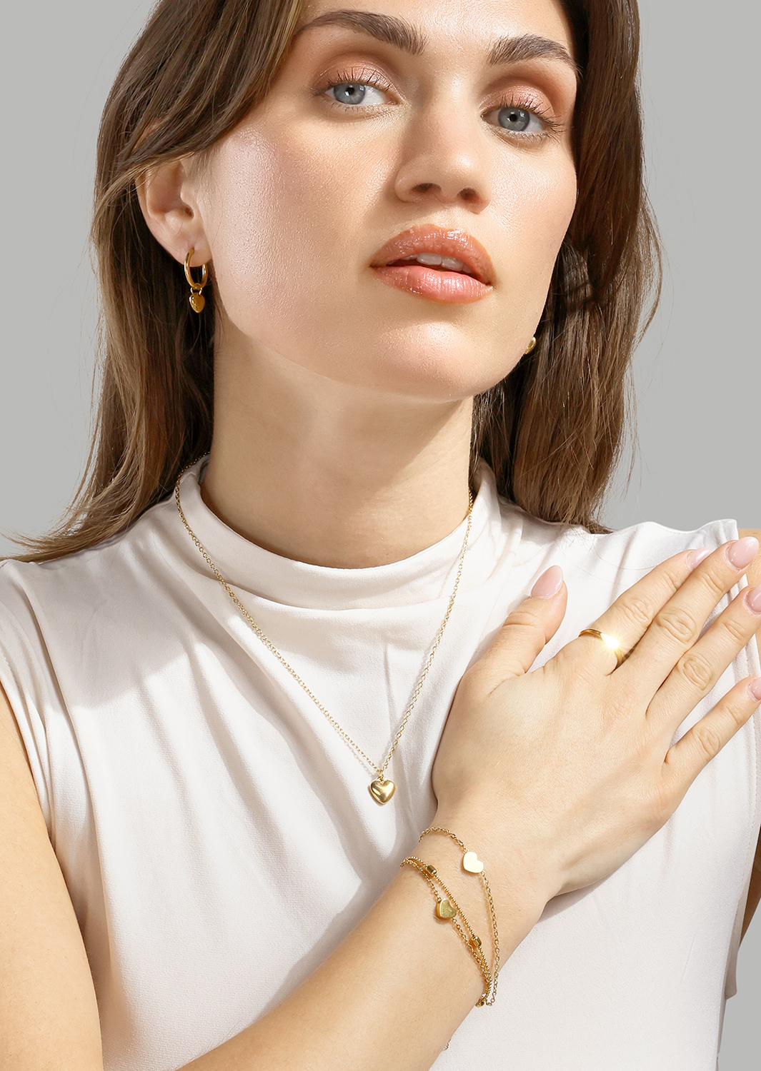 Armbånd Heart Chain – 18k Gold Plated