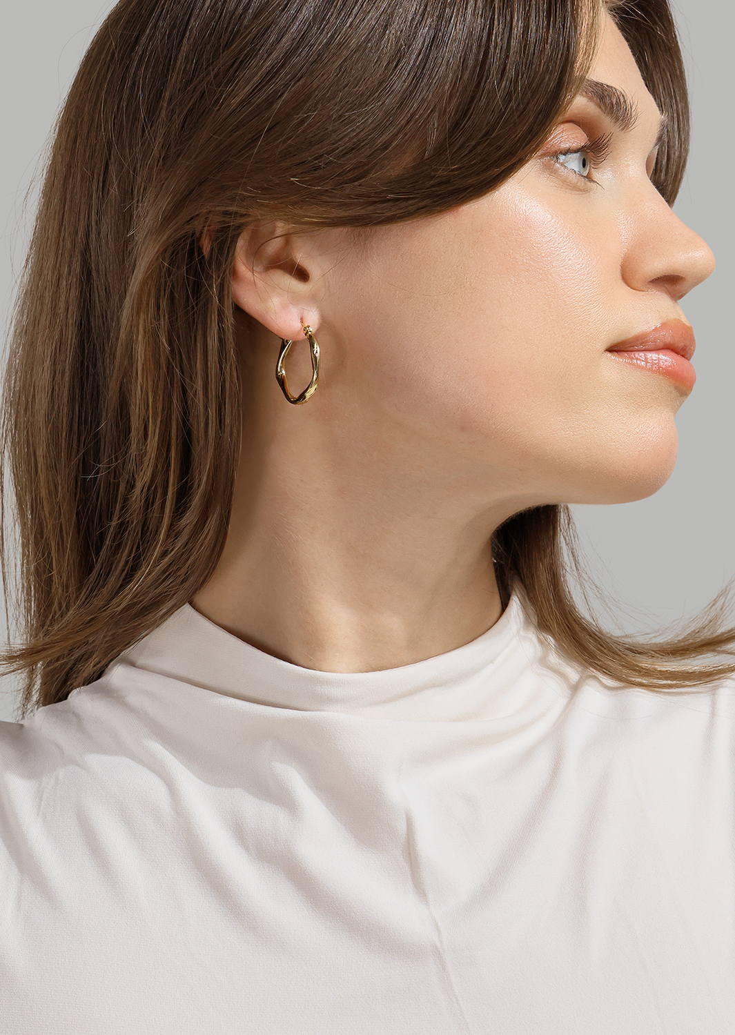 Twist Glow Hoops - 18k Gullbelagte Øredobber