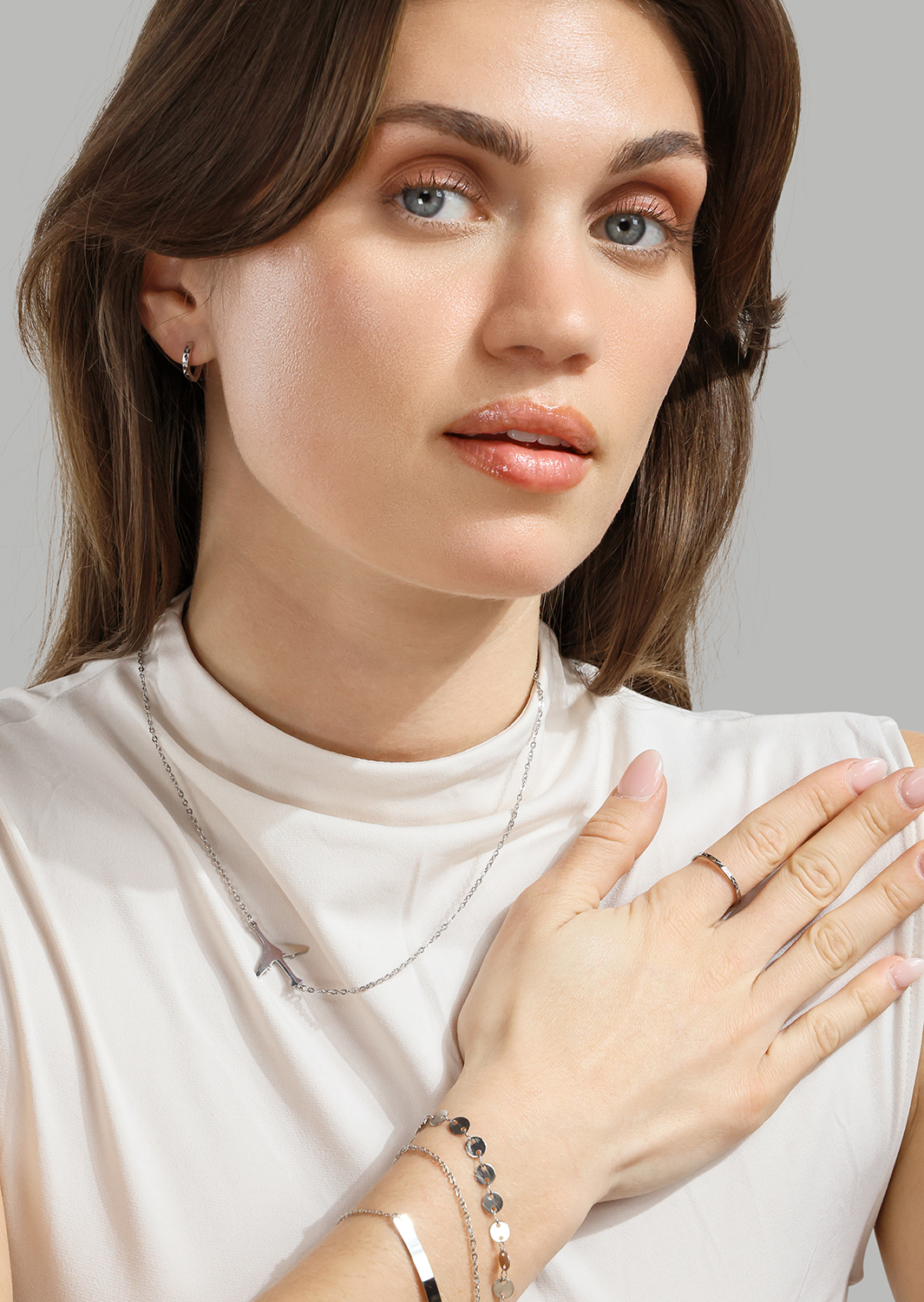 Armbånd Sleek Elegance - Sølvbelagt