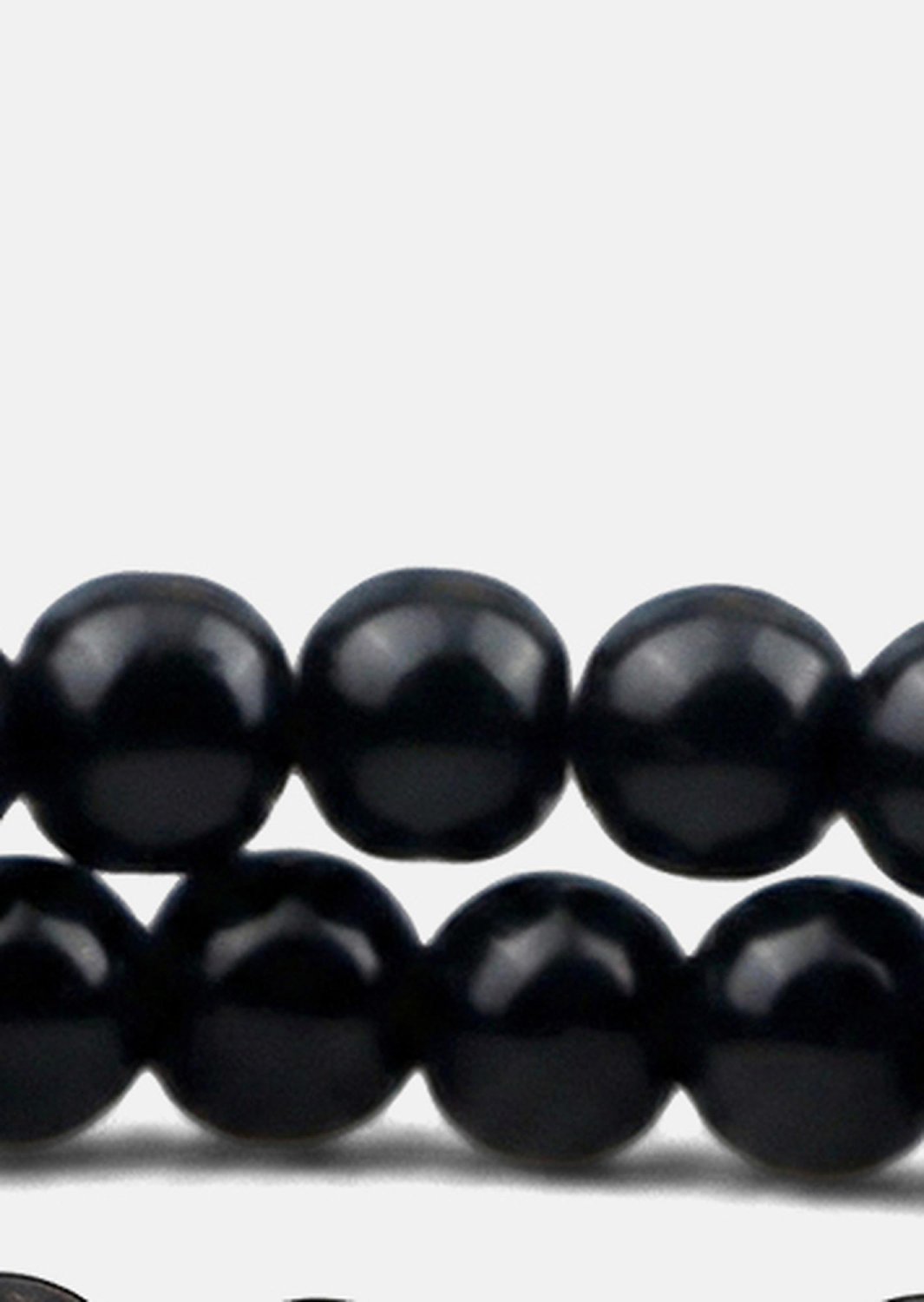 Perlearmbånd Obsidian Halo
