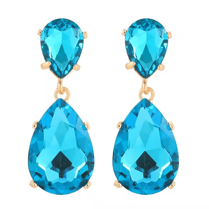 Azulora Icy Blue Øredobber – 18k Gullbelagte
