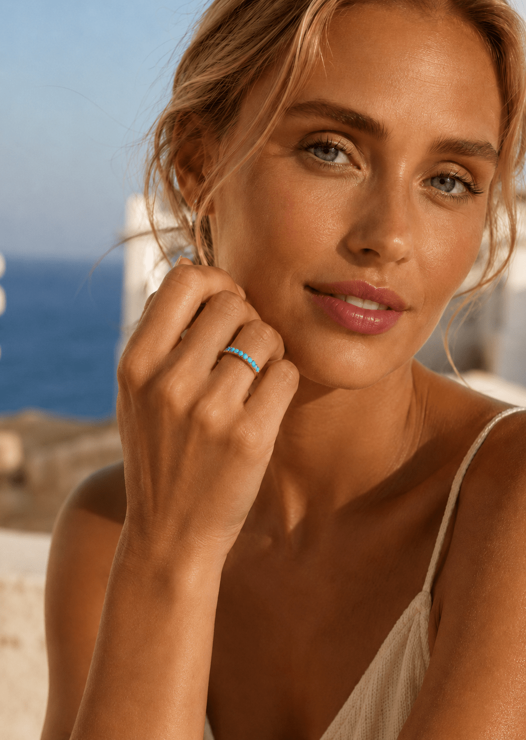 Blue Pearl Elegance Ring - 18k Gullbelagt