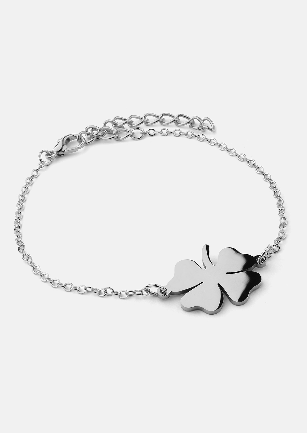 Golden Clover Charm Bracelet - Sølvbelagt