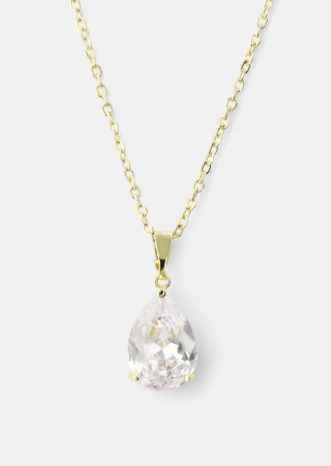 Kjede Luna Teardrop - 18k Gullbelagt