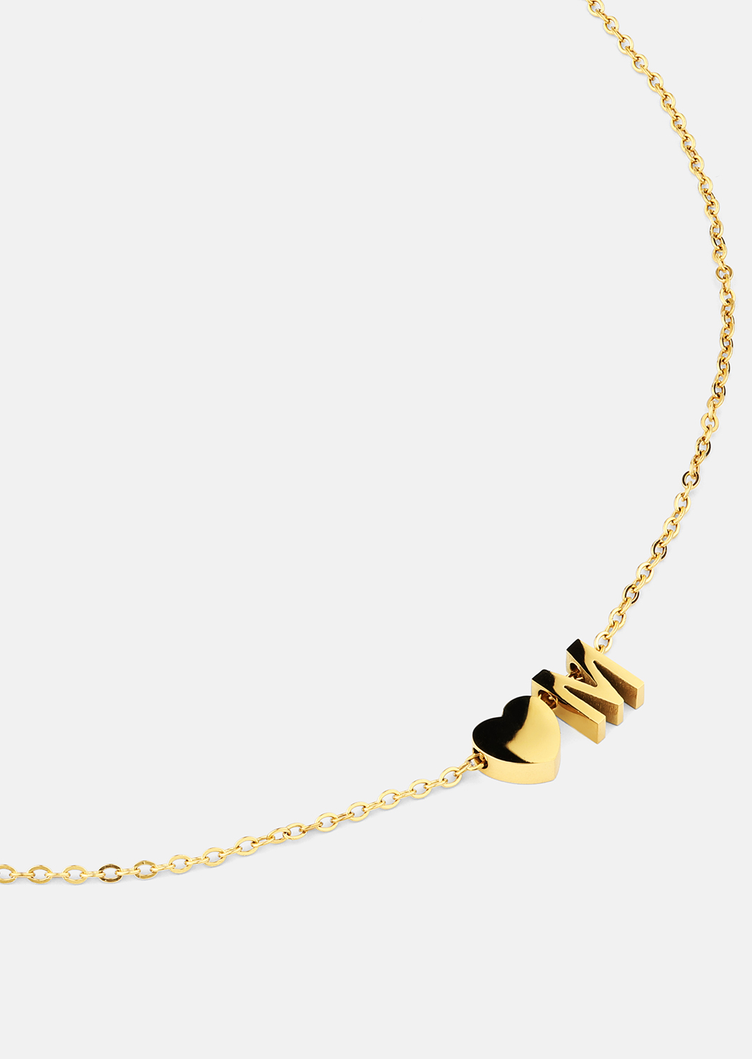 Halskjede Heart Letter A-N - 18k Gold Plated