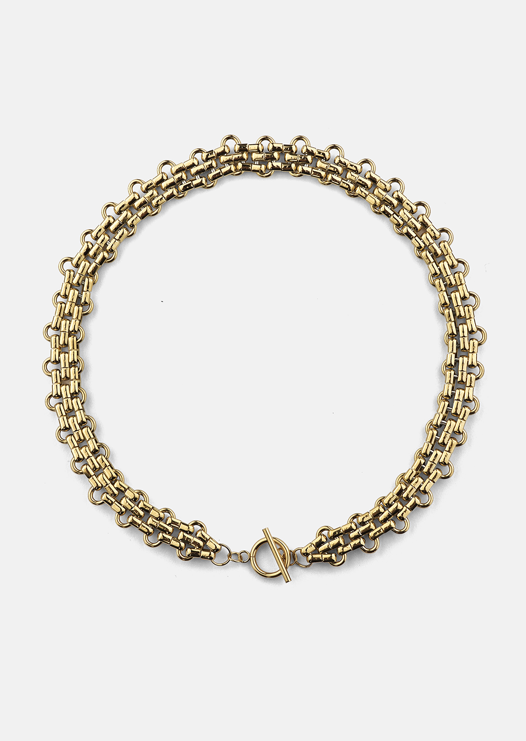 Kjede Bold Weave - 18k Gullbelagt