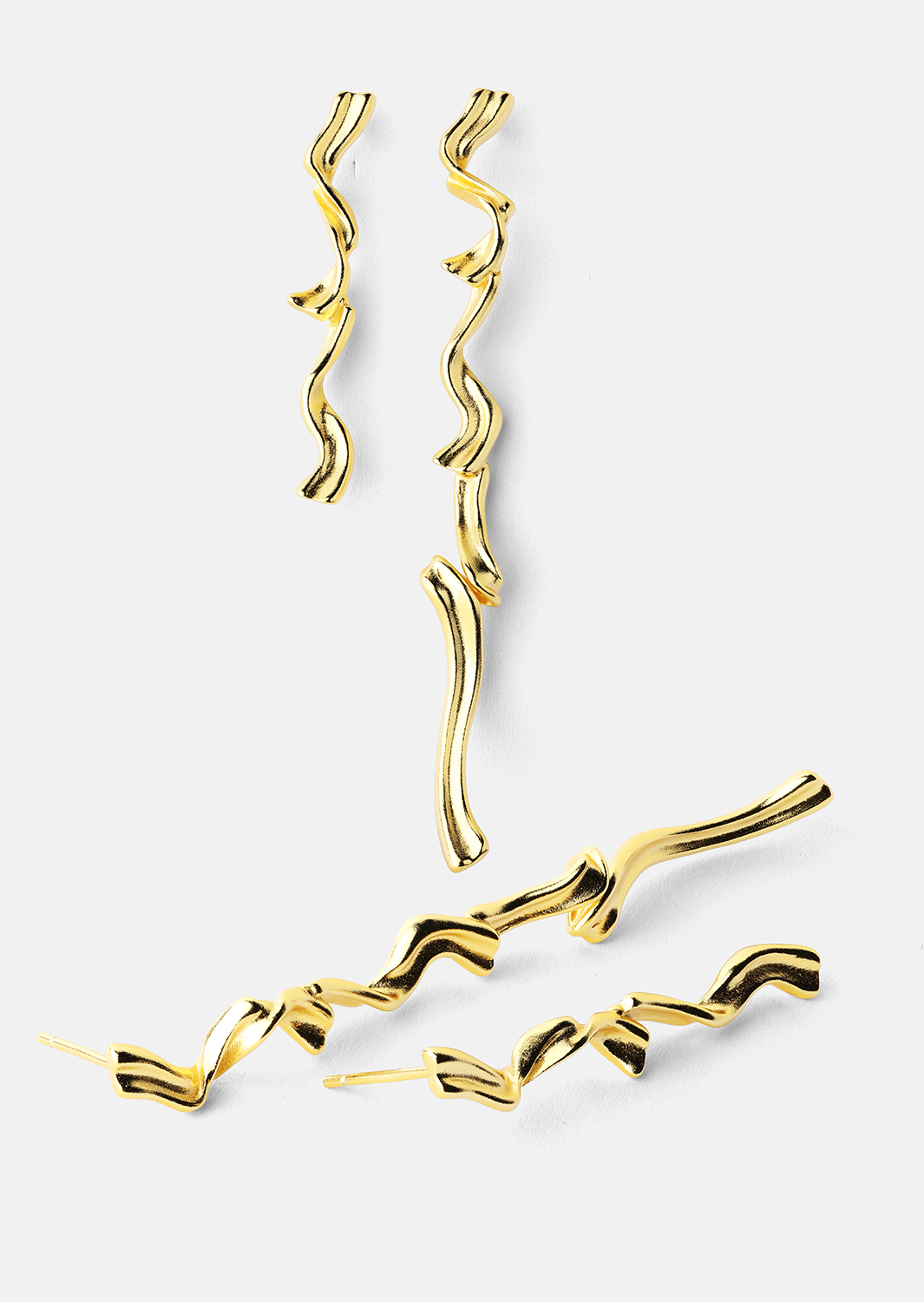 Øredobb Flow - 18k Gold Plated