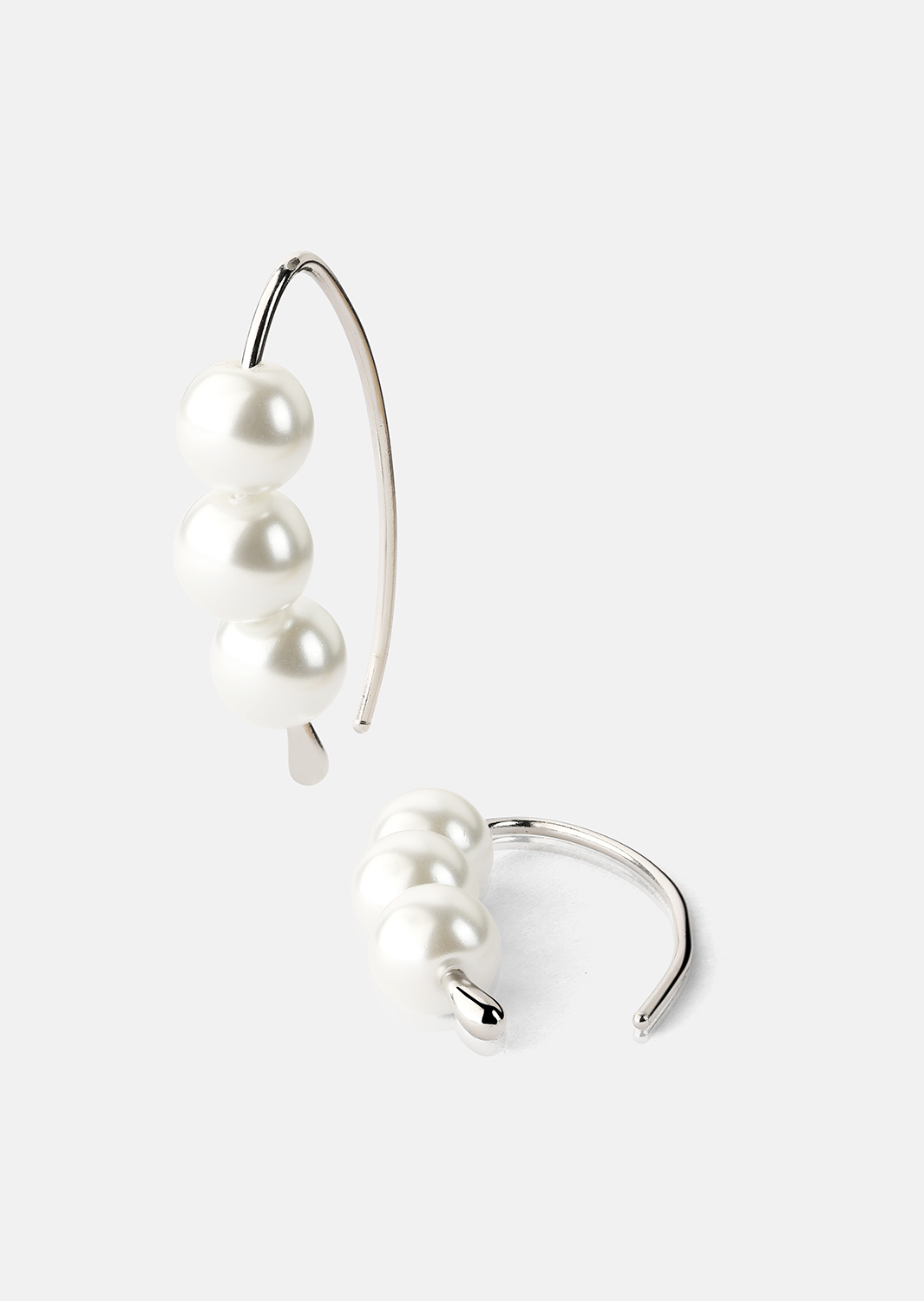 Øredobb Pearl Arc - Silver Plated