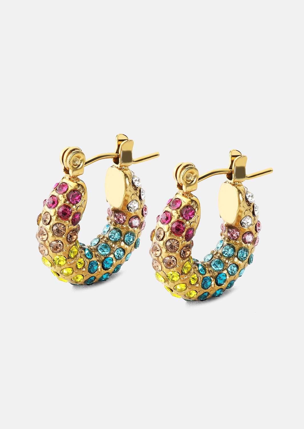 Colored Pearl Hoop Ørepynt - 18k Gold Plated