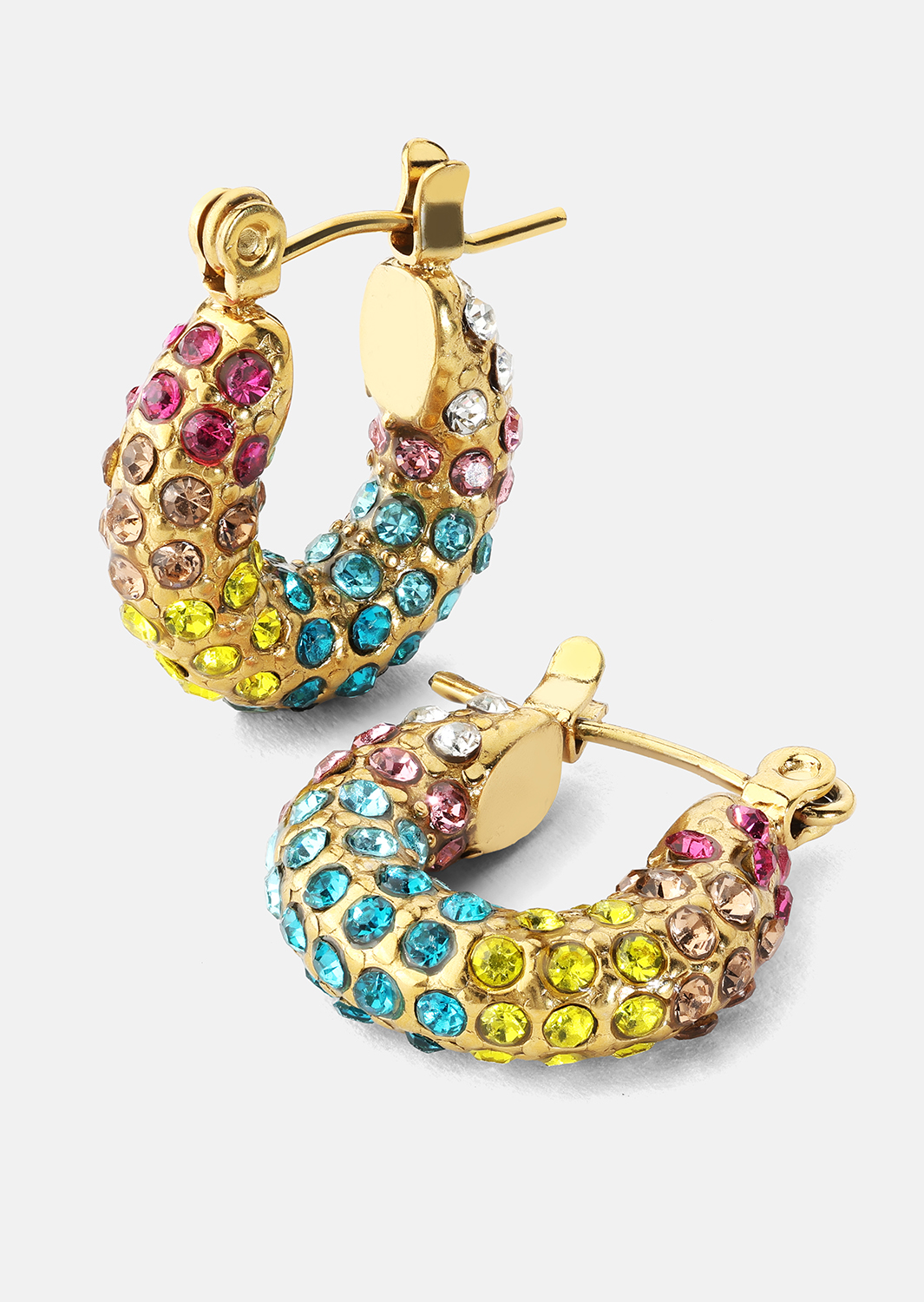 Colored Pearl Hoop Ørepynt - 18k Gold Plated