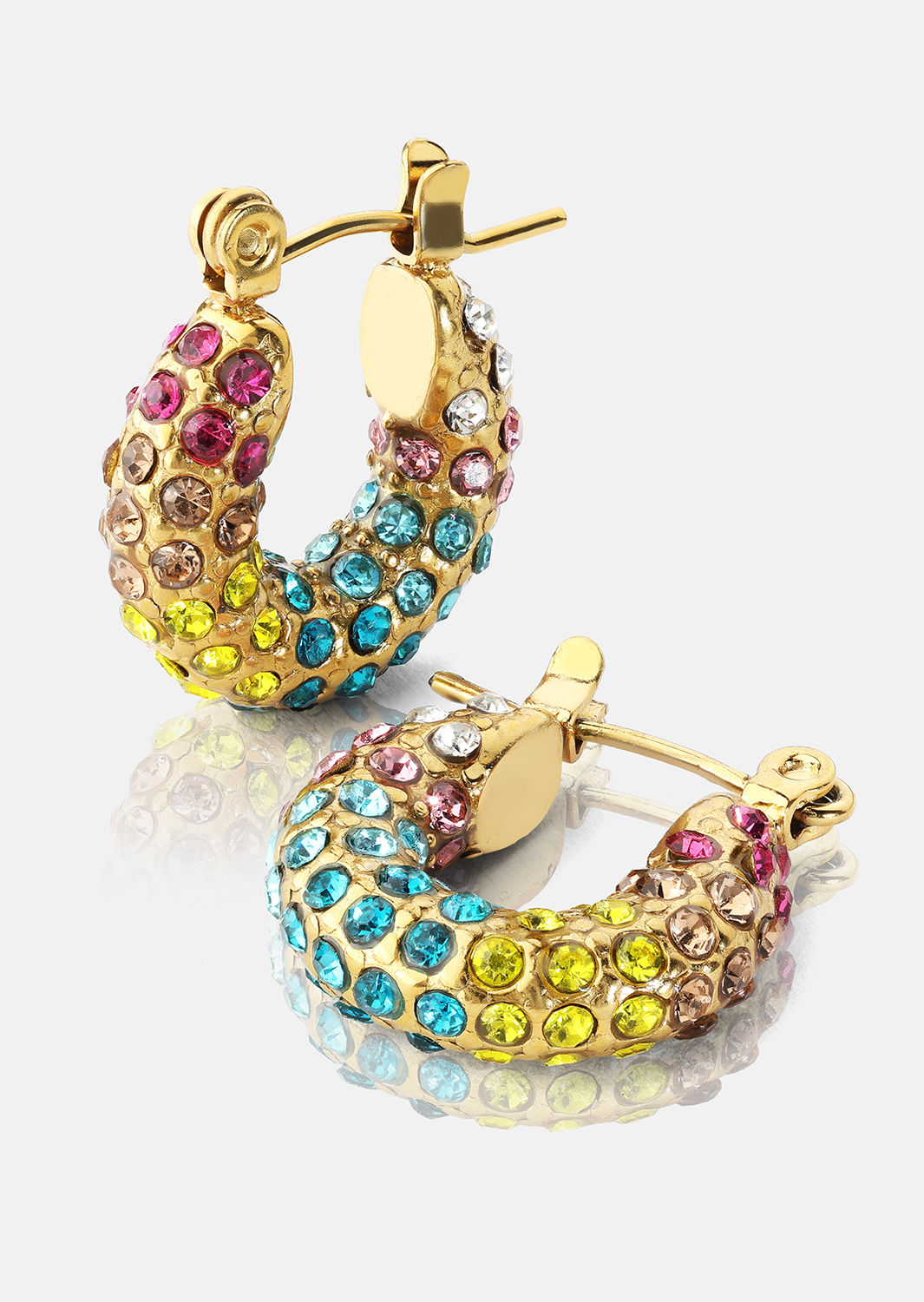 Colored Pearl Hoop Ørepynt - 18k Gold Plated