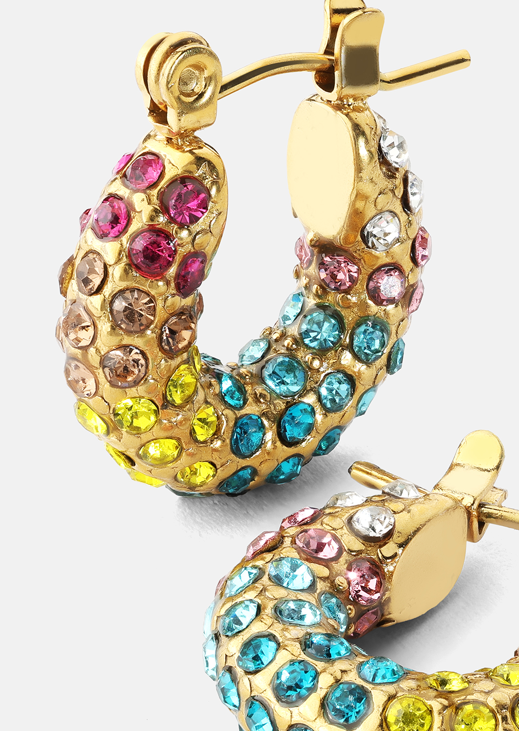 Colored Pearl Hoop Ørepynt - 18k Gold Plated