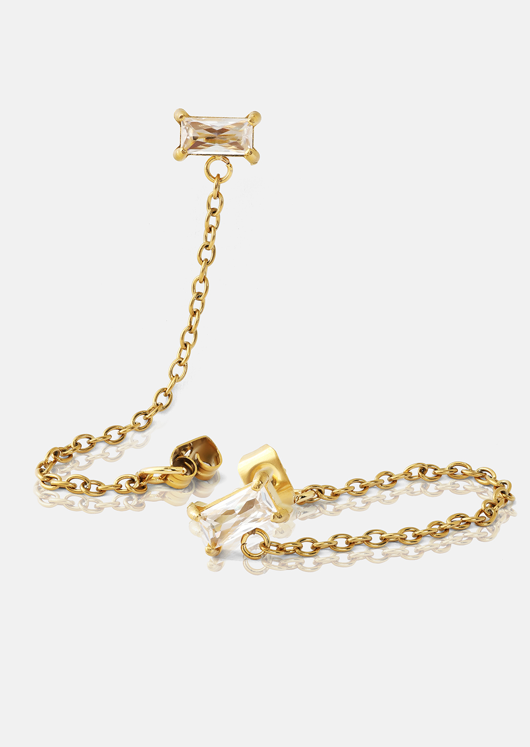 Øredobb Light Crystal Drip - 18k Gullbelagt