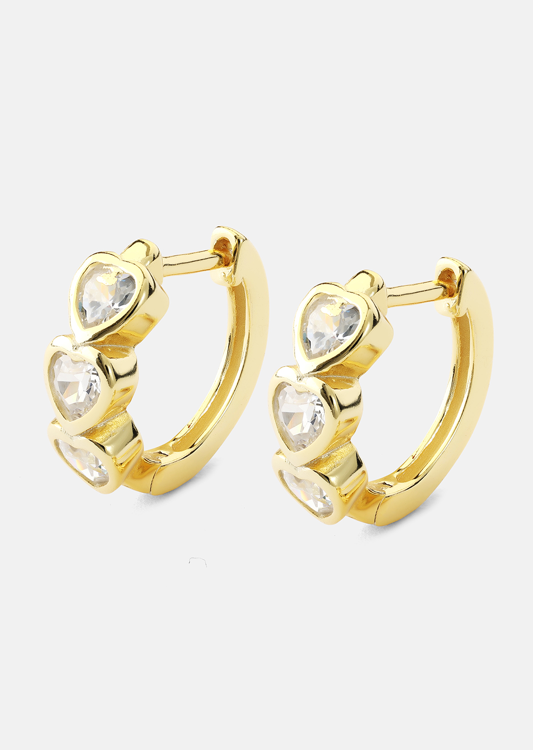 Øredobb Heart Hoops - 18k Gullbelagt