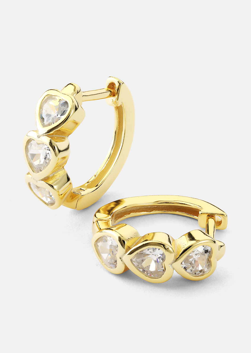 Øredobb Heart Hoops - 18k Gullbelagt