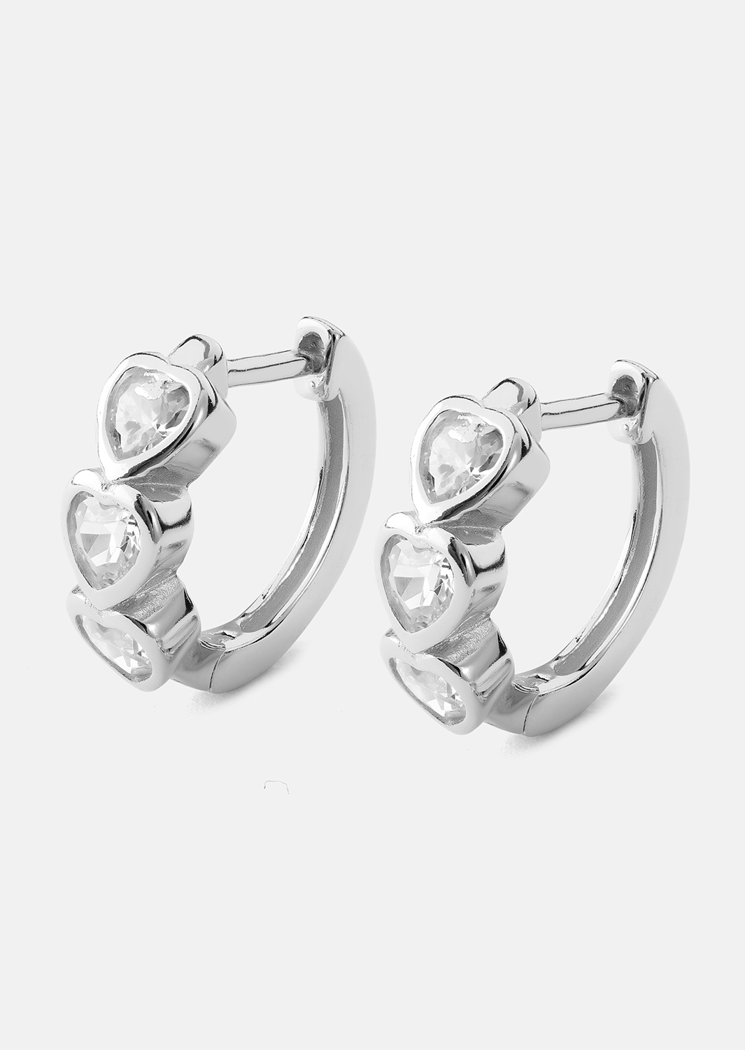 Øredobb Heart Hoops - Sølvbelagt