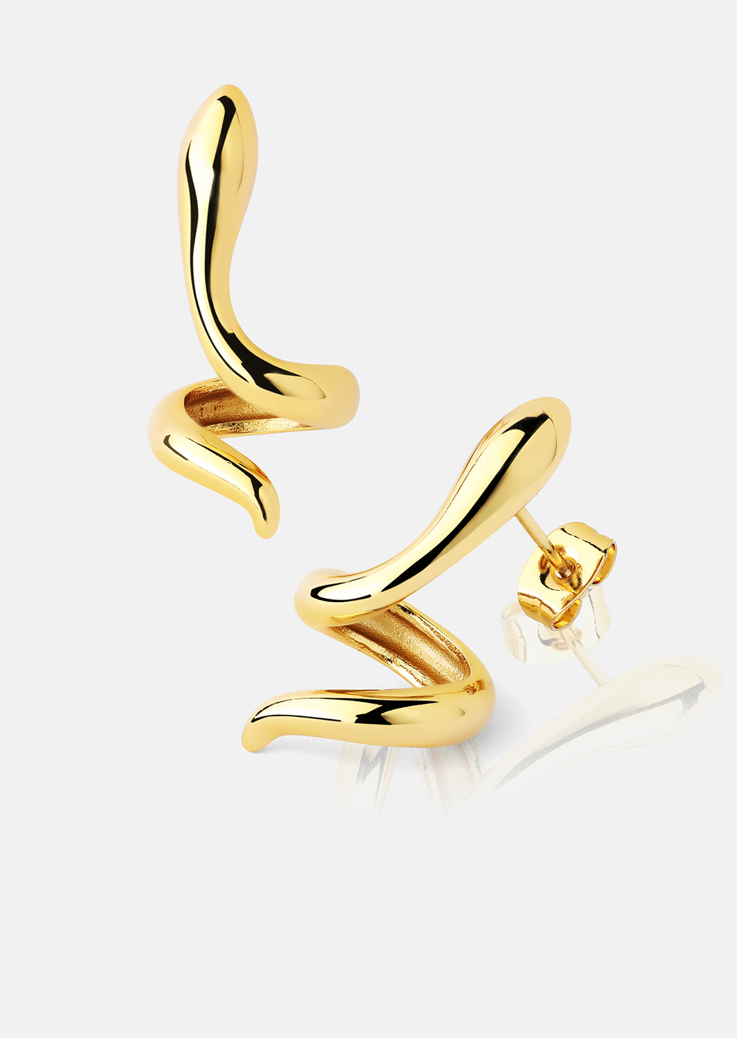 Serpentis Øredobber – 18k Gullbelagte