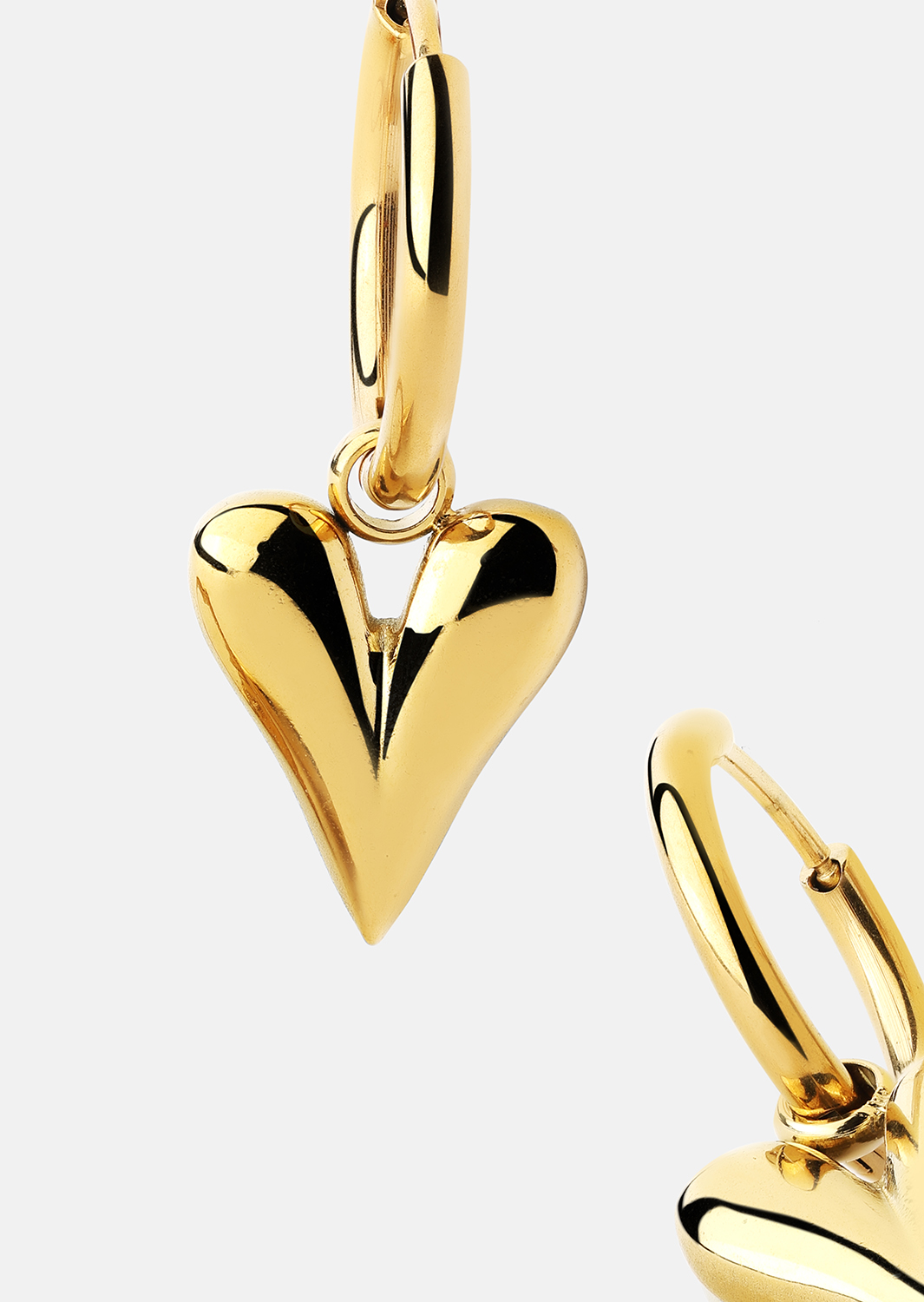 Øredobber Heart Drop - 18k Gold Plated
