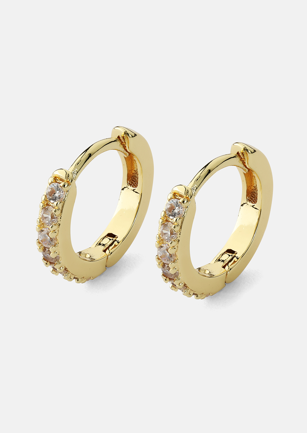 Øredobber Crystal Hoops - 18k Gullbelagte