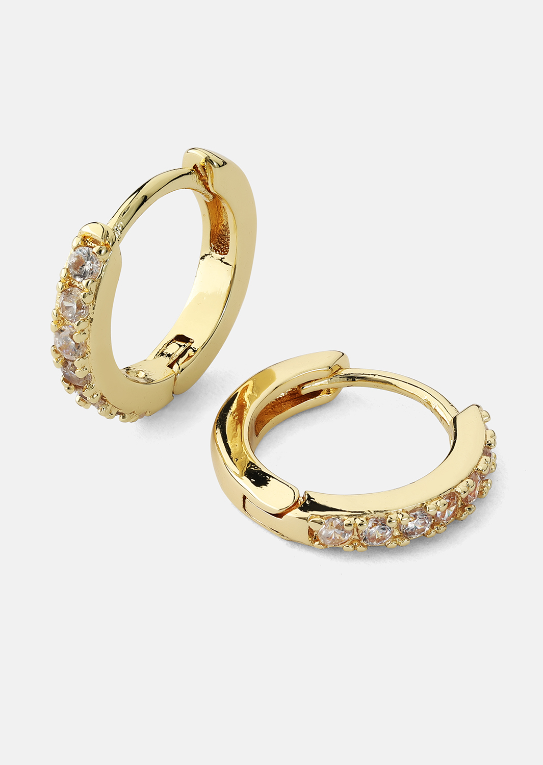 Øredobber Crystal Hoops - 18k Gullbelagte