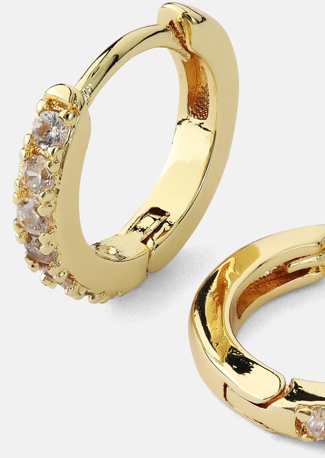 Øredobber Crystal Hoops - 18k Gullbelagte
