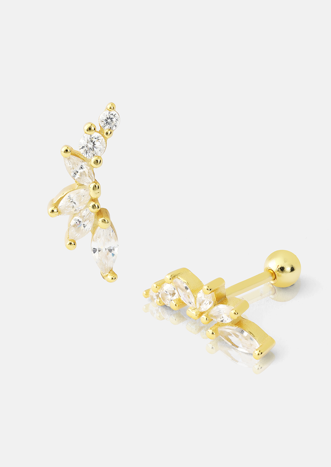 Øredobber Leaf Studs - 18k Gold Plated