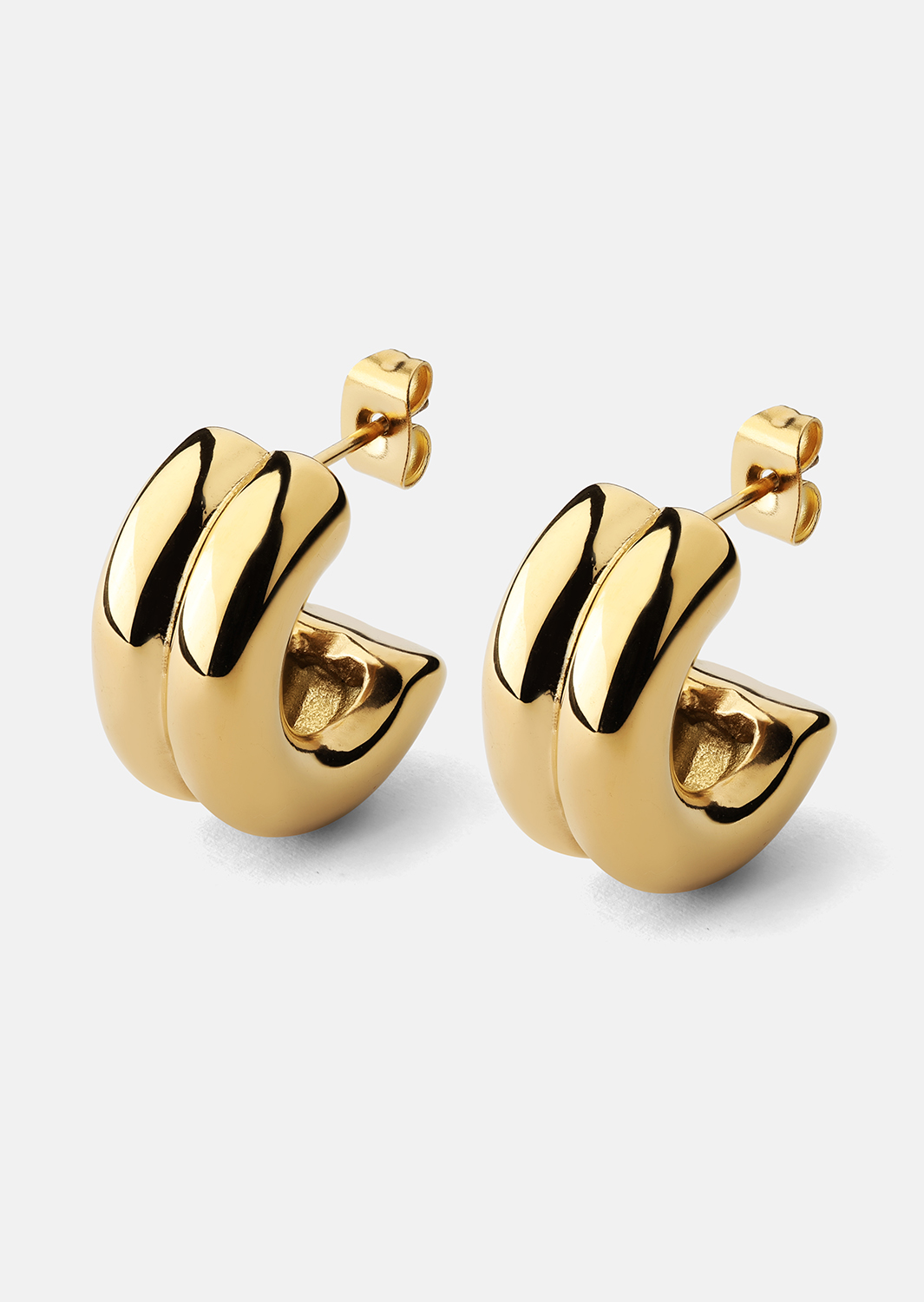 Øredobb Bold Curve - 18k Gullbelagt