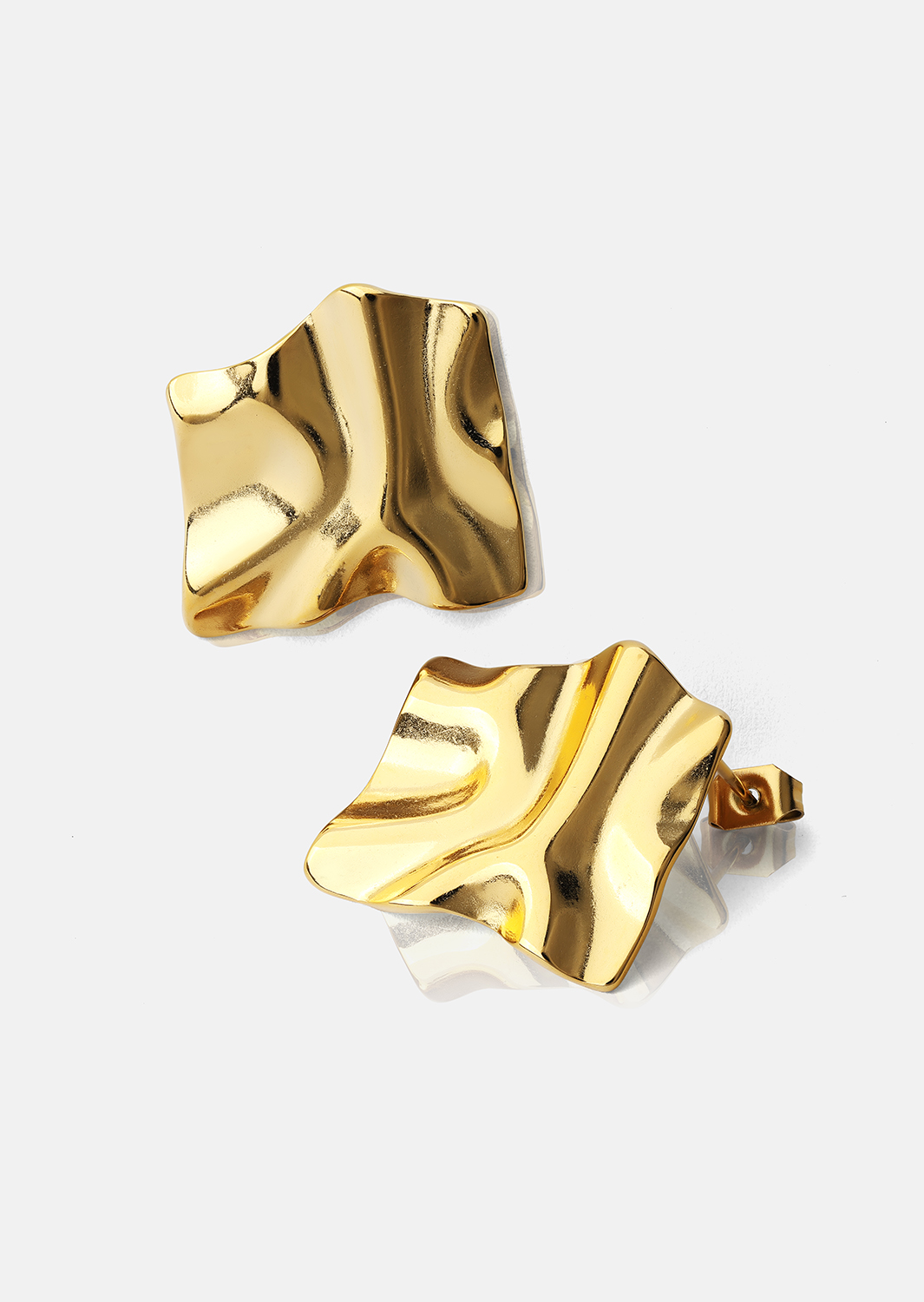 Øredobb Golden Ripple Studs - 18k Gullbelagt