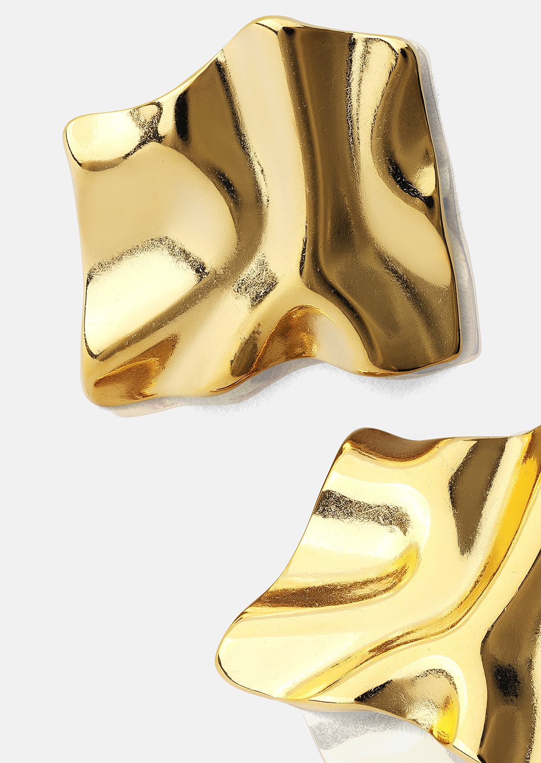 Øredobb Golden Ripple Studs - 18k Gullbelagt