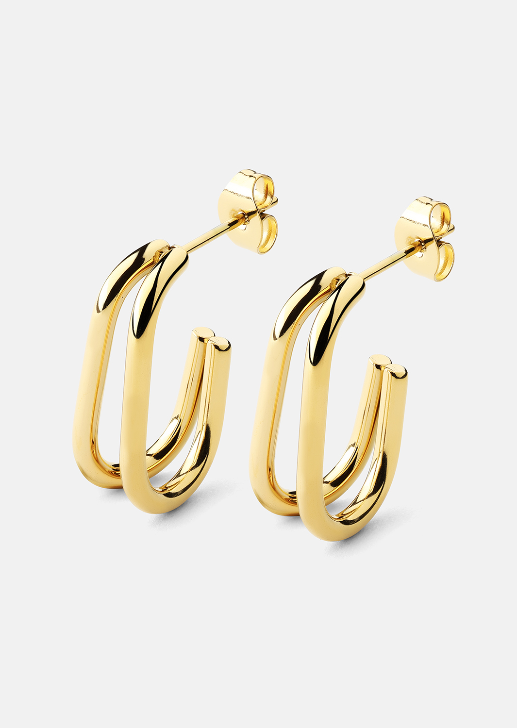 Øredobber Loop Duo – 18k Gullbelagte
